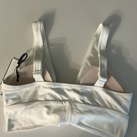 NWT Robin Piccone Women's Ava Knot Bikini Top in White Size Medium - Picture 5 of 6